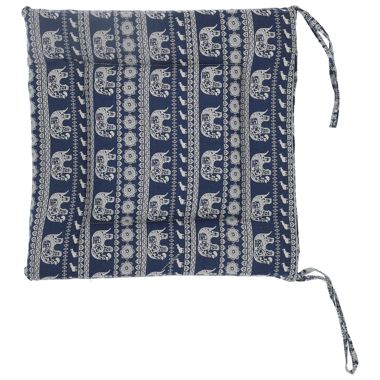 Chair Cushion Simple Pure Cotton Linen Thick NonSlip Soft Seat Cushion for Floor(Blue Elephant )