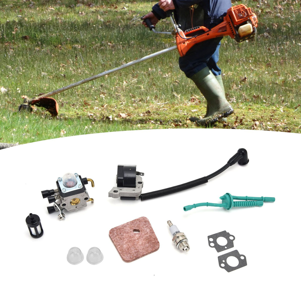 Carburetor Ignition Coil Kit for Stihl FS55 FS38 FS55R KM55 FS45 FS46 Trimmer Parts