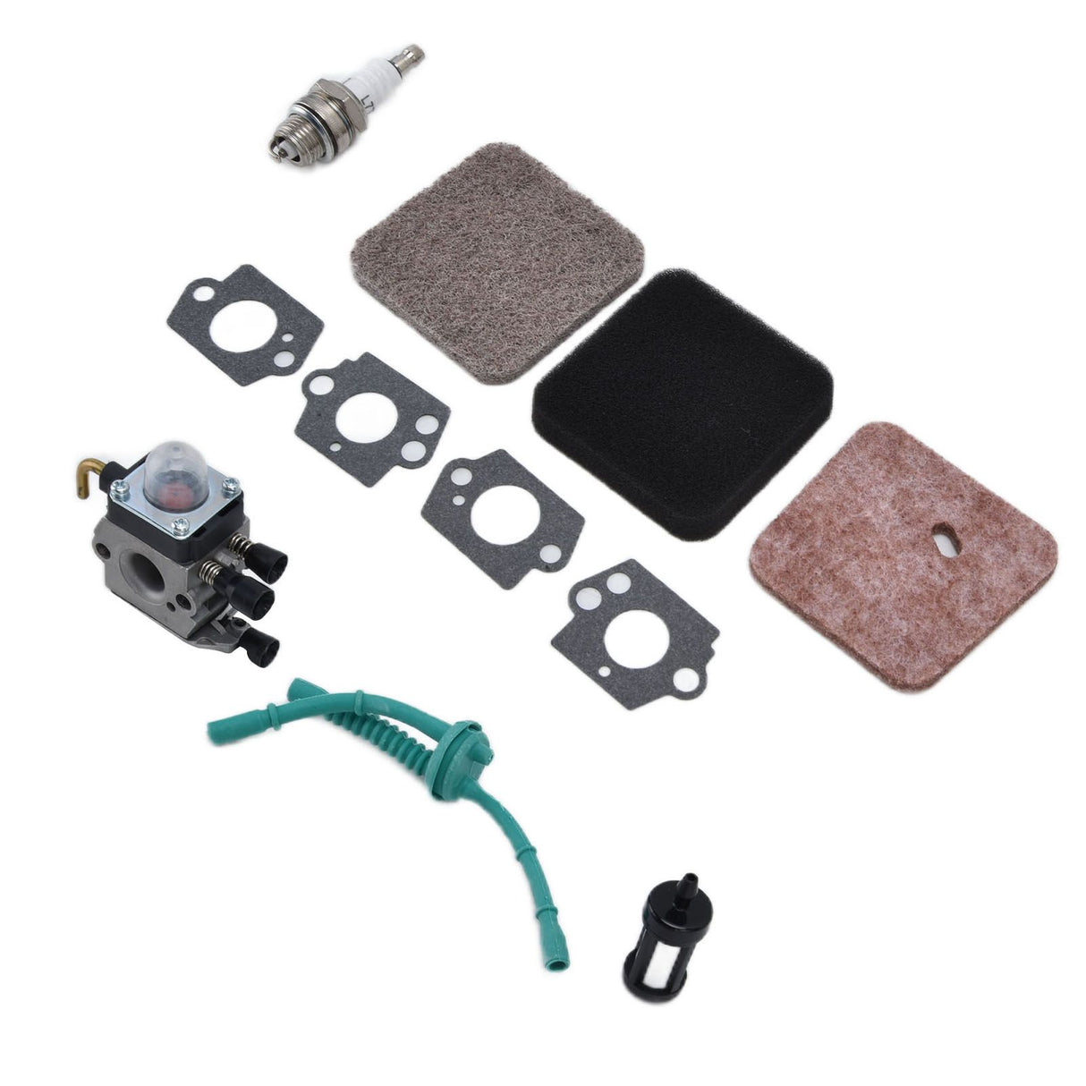 Carburetor Air Filter Fuel Filter Sparking Plug Fuel Pipe Kit for STIHL FS38 FS45 FS46 FS55 KM55 FS85
