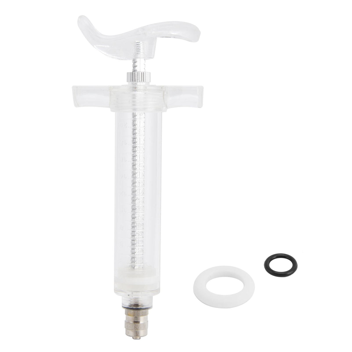 Veterinary Use Syringe Plastic Steel Adjustable Manual Feeding Injector for Livestock Farm20ml 14.5cm / 5.7in