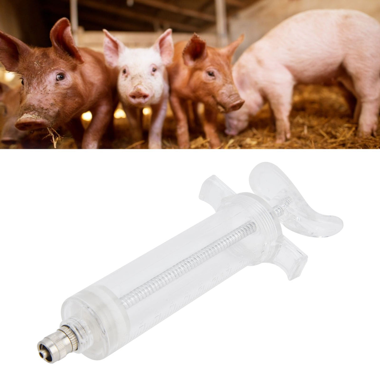 Veterinary Use Syringe Plastic Steel Adjustable Manual Feeding Injector for Livestock Farm50ml 16.5cm / 6.5in