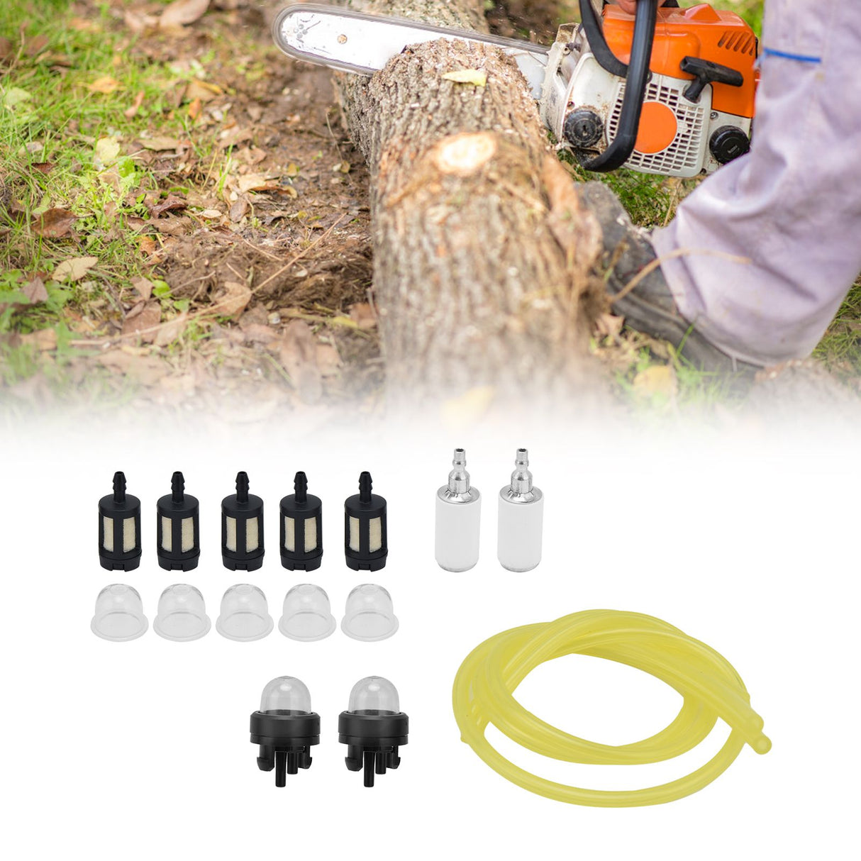 Fuel Filter Hose Primer Bulb Kit Replacement for Zama/STIHL/Poulan/Craftsman/Husqvarna