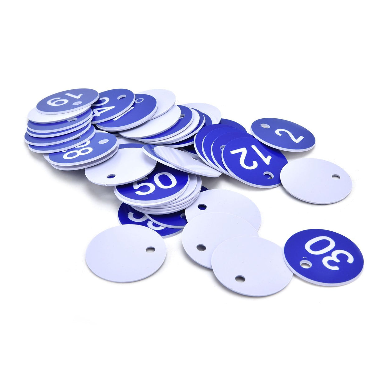 50PCS Numbered Label Numbered Tag for Farm Livestock Beekeeping Husbandry Breeding Supplies1-50 Blue
