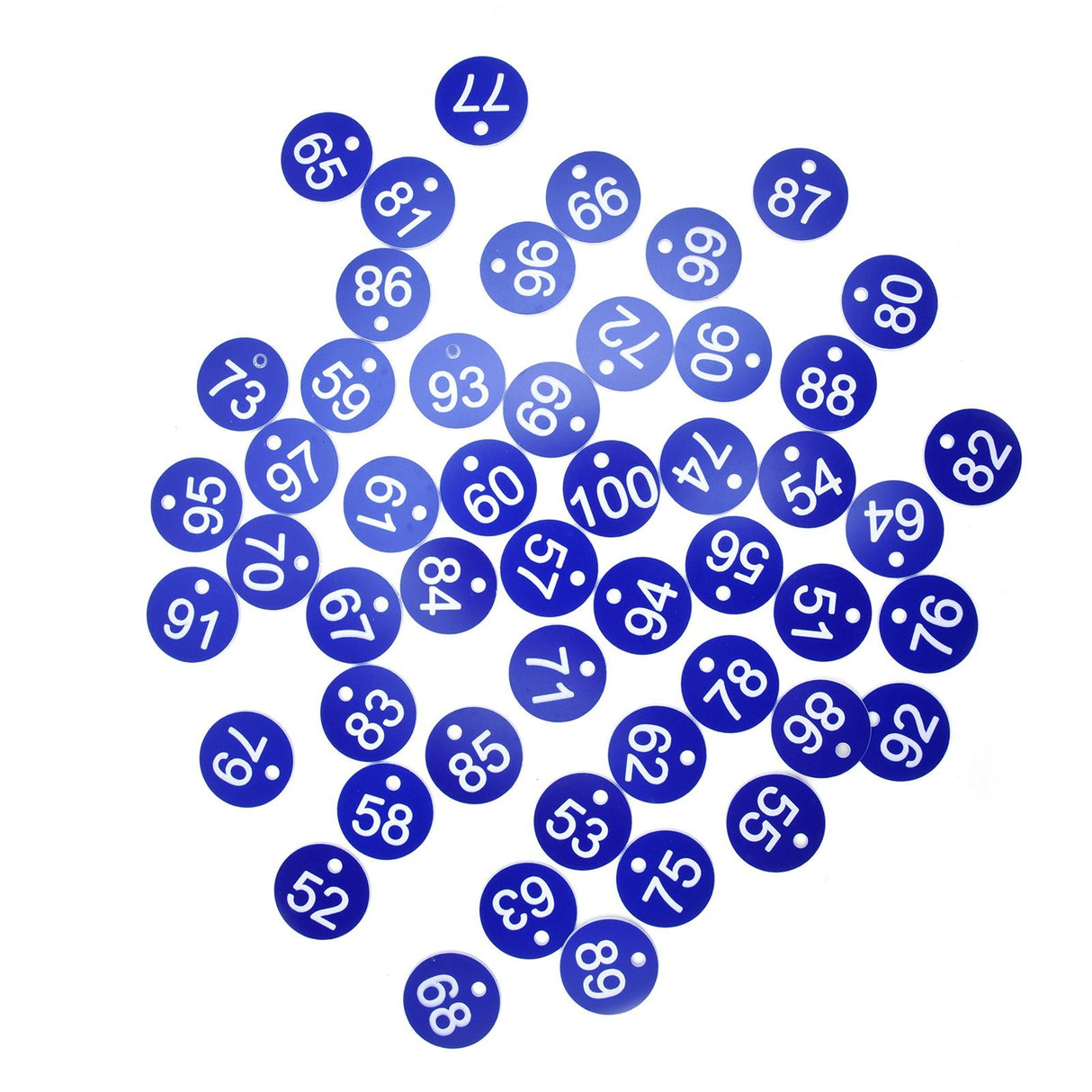 50PCS Numbered Label Numbered Tag for Farm Livestock Beekeeping Husbandry Breeding Supplies51-100 Blue