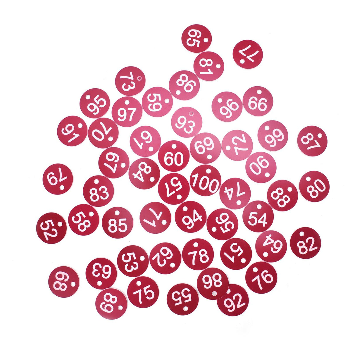 50PCS Numbered Label Numbered Tag for Farm Livestock Beekeeping Husbandry Breeding Supplies51-100 Red