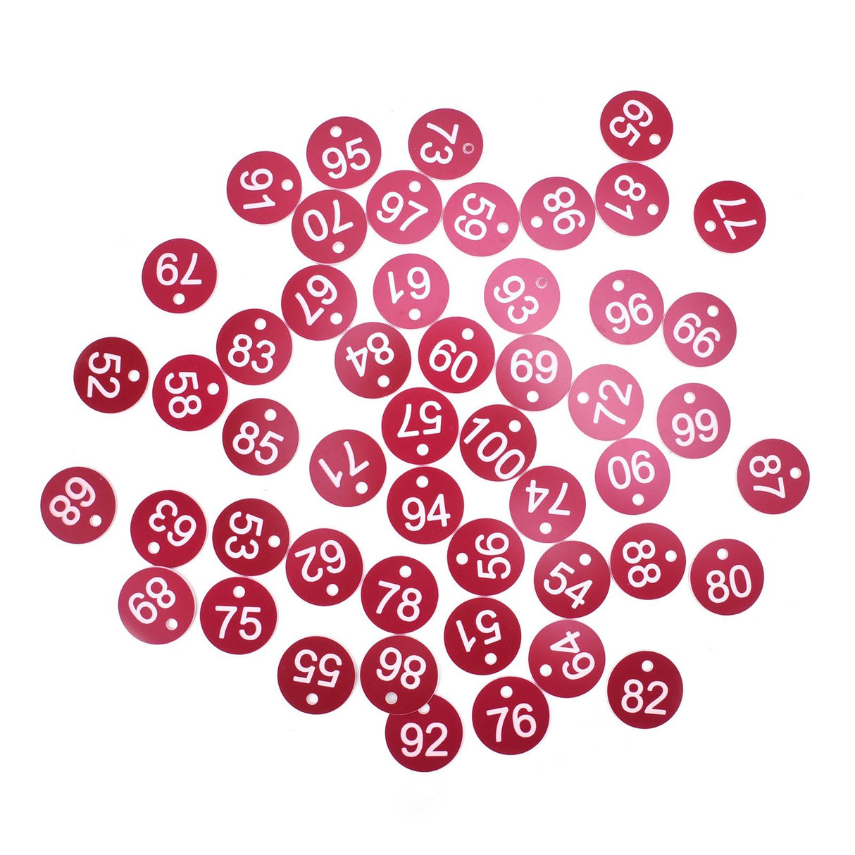 50PCS Numbered Label Numbered Tag for Farm Livestock Beekeeping Husbandry Breeding Supplies51-100 Red
