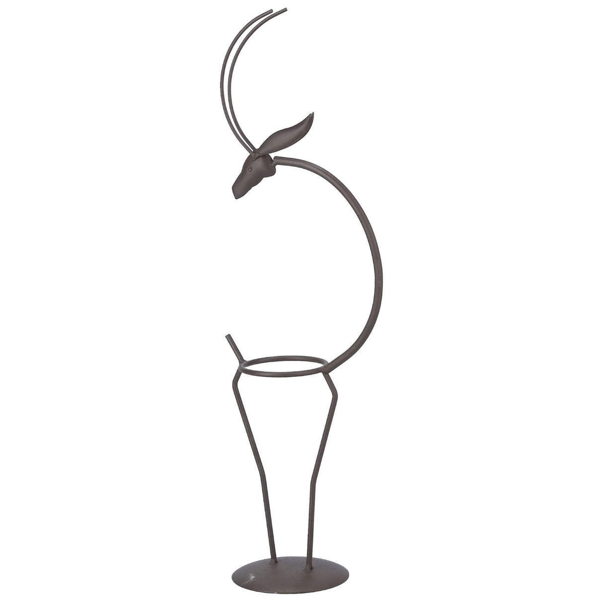Deer Shape Wrought Iron Plant Stand Transparent Glass Hydroponic Plant Vase for Living RoomType B