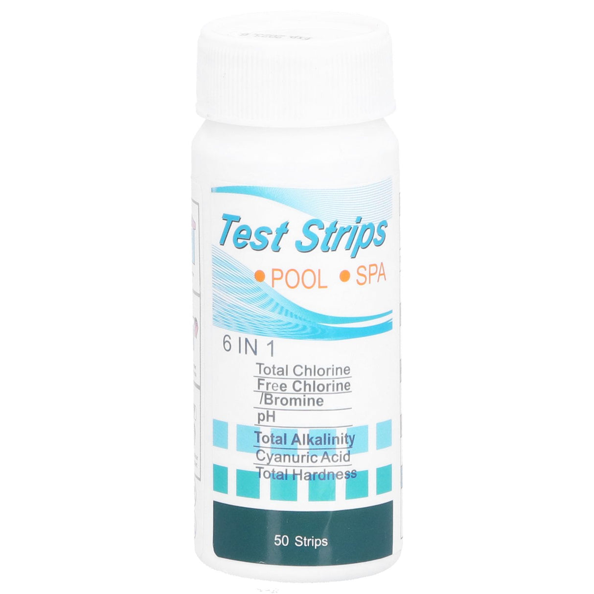 50Pcs Water Test Strip 6‑In‑1 PH Value Hardness Test Strip Pool Test Strip for Aquarium Pond