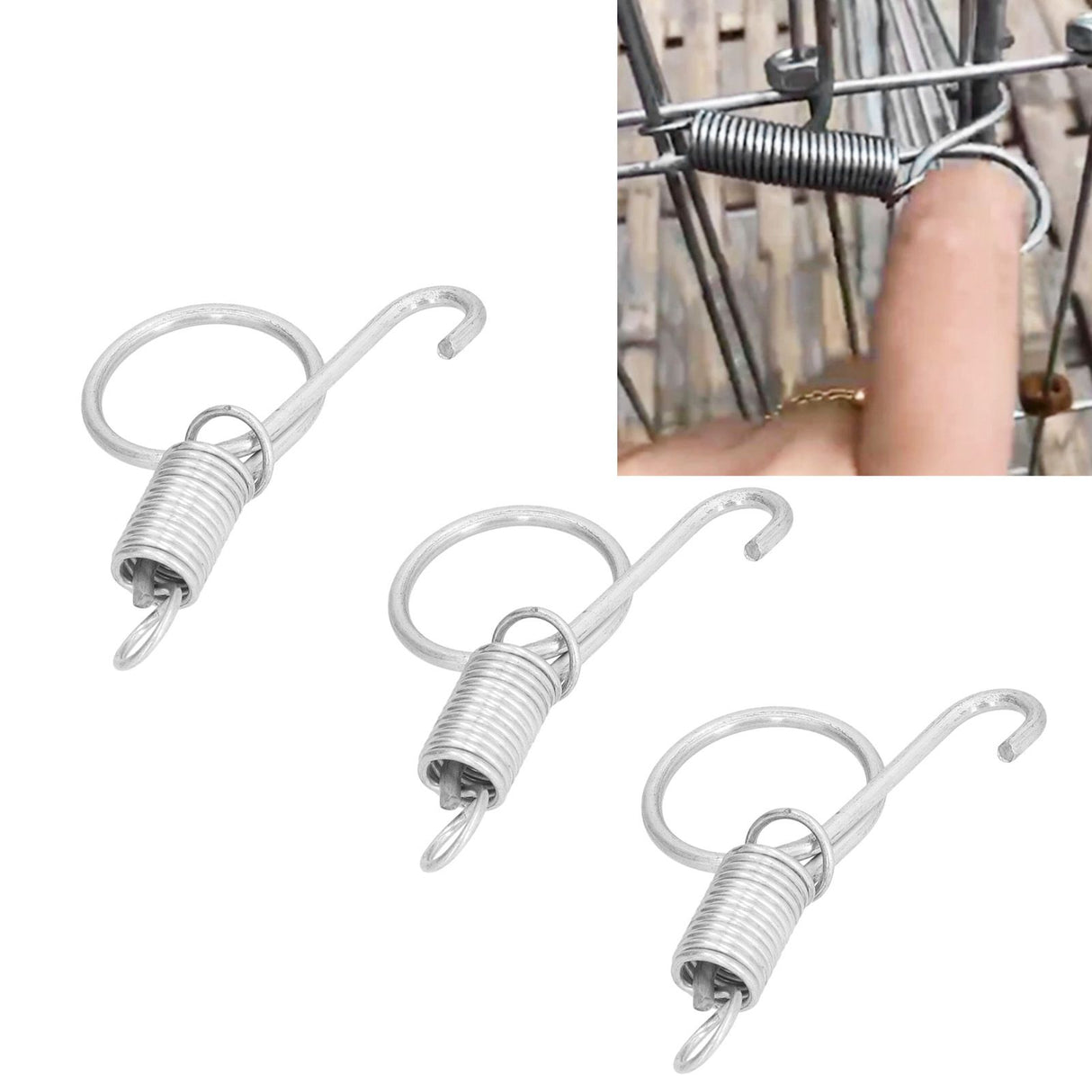 20PCS Cage Door Spring Hook Metal Finger Spring Latch Hook for Fixing Rabbit Pet Cage Door Farming EquipmentS 6x2.1cm
