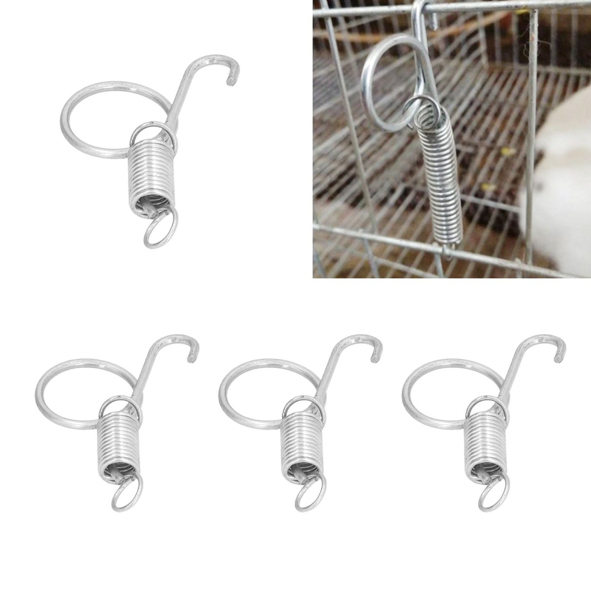 20PCS Cage Door Spring Hook Metal Finger Spring Latch Hook for Fixing Rabbit Pet Cage Door Farming EquipmentS 6x2.1cm