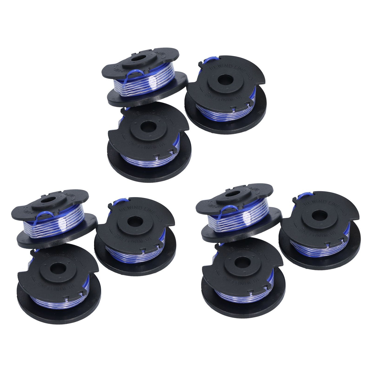 9Pcs Trimmer Spool Line with Cap Replacement Parts Fit for Ryobi 18/24/40V Lawn Mower