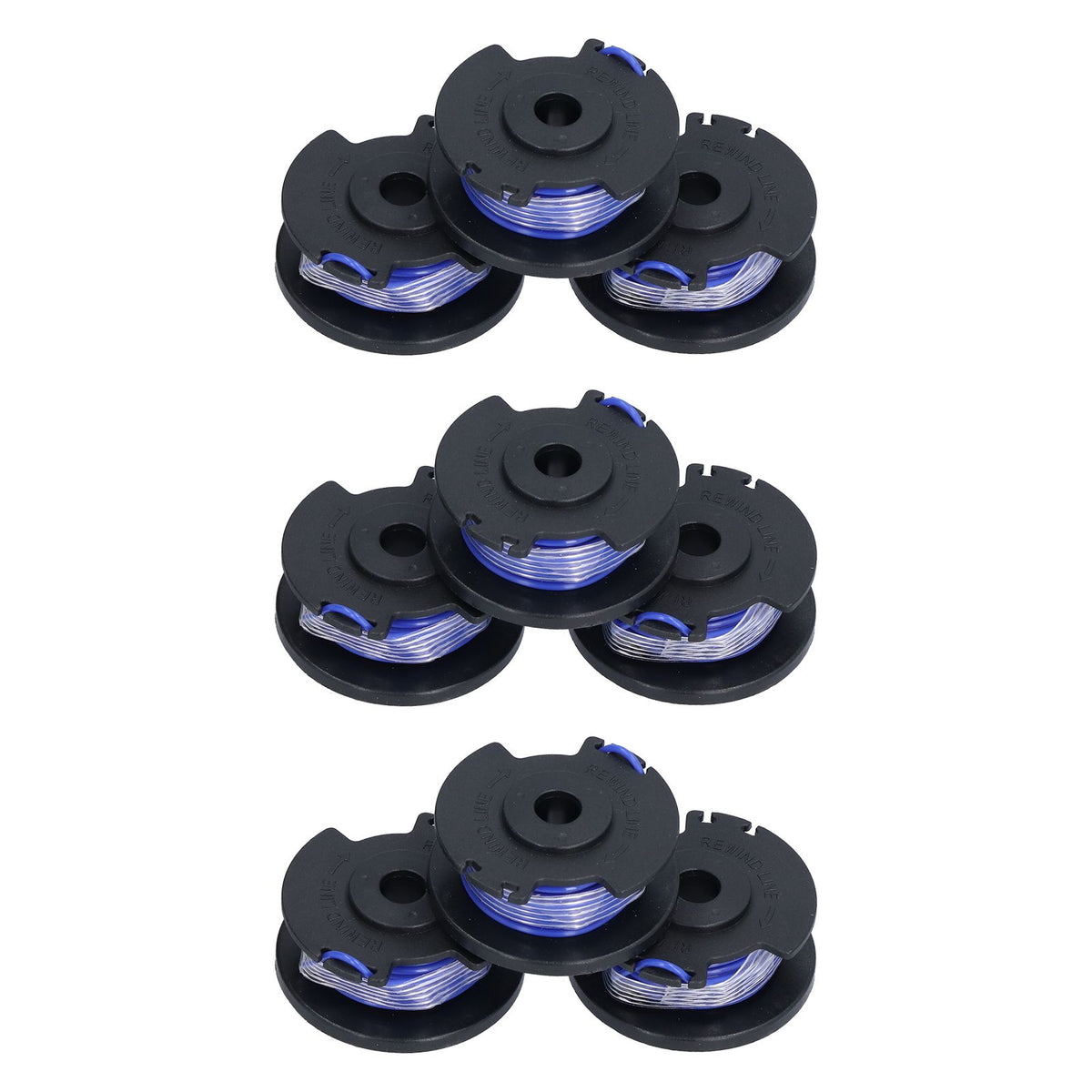 9Pcs Trimmer Spool Line with Cap Replacement Parts Fit for Ryobi 18/24/40V Lawn Mower