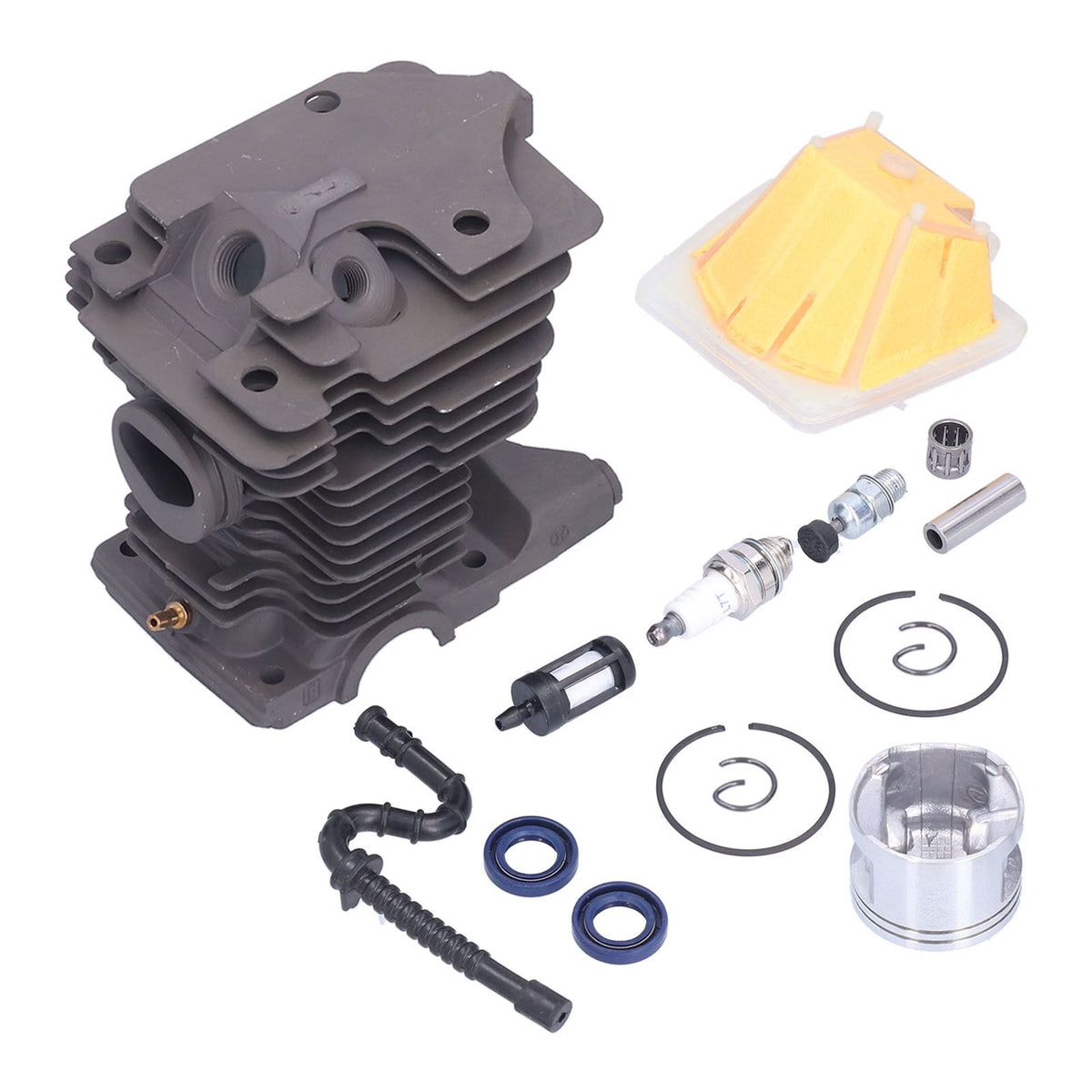 46mm Cylinder Piston Air Filter Oil Seals Pressure Relief Valve Set for Stihl MS270 MS280 Chainsaw
