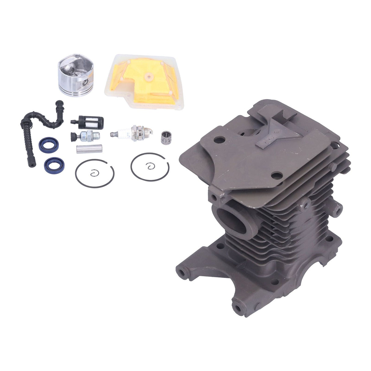 46mm Cylinder Piston Air Filter Oil Seals Pressure Relief Valve Set for Stihl MS270 MS280 Chainsaw