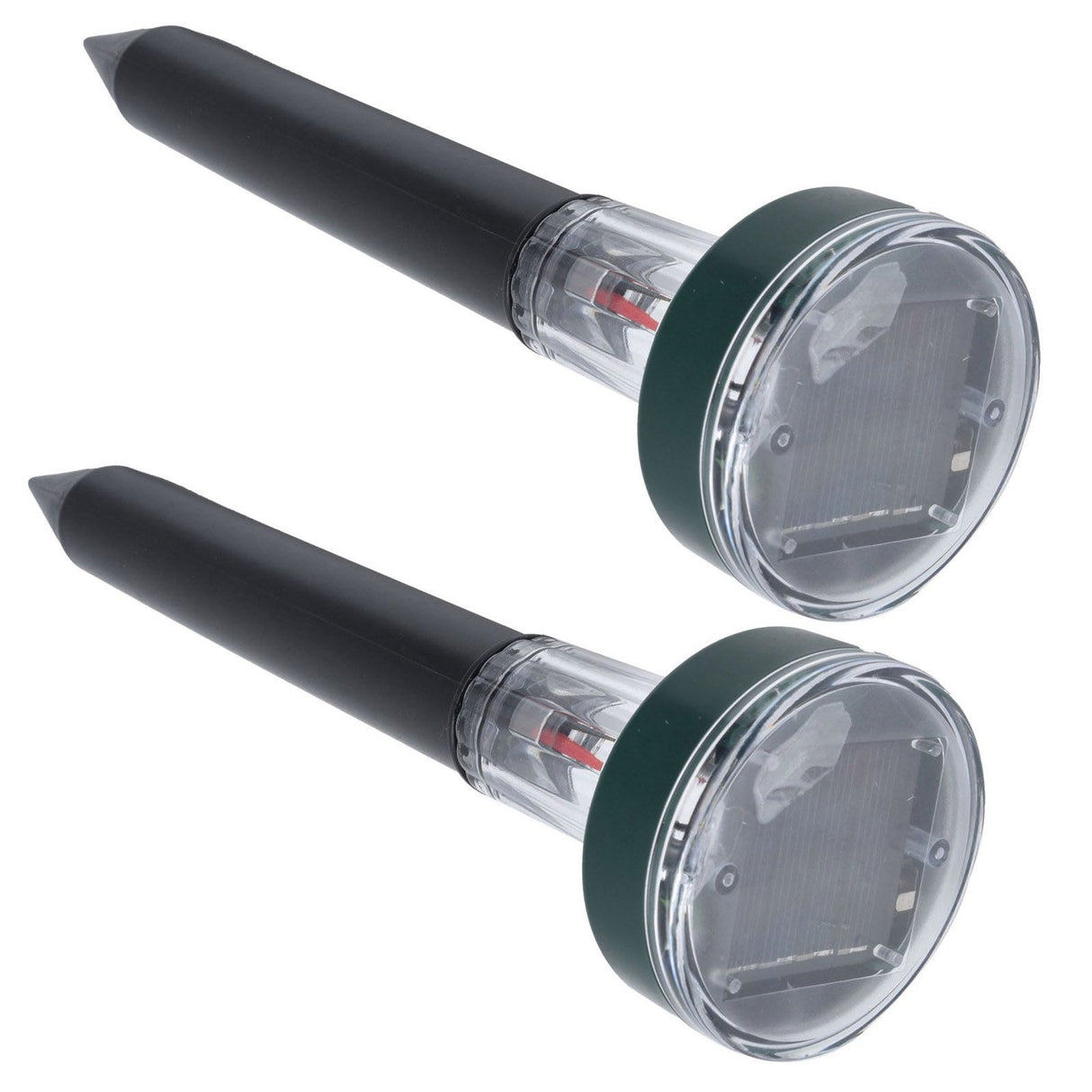 2PCS LED Mouse Expeller Ultrasonic Solar Snake Repeller Ground Insertion Light Colorful Pest Repeller for Outdoor Lawn
