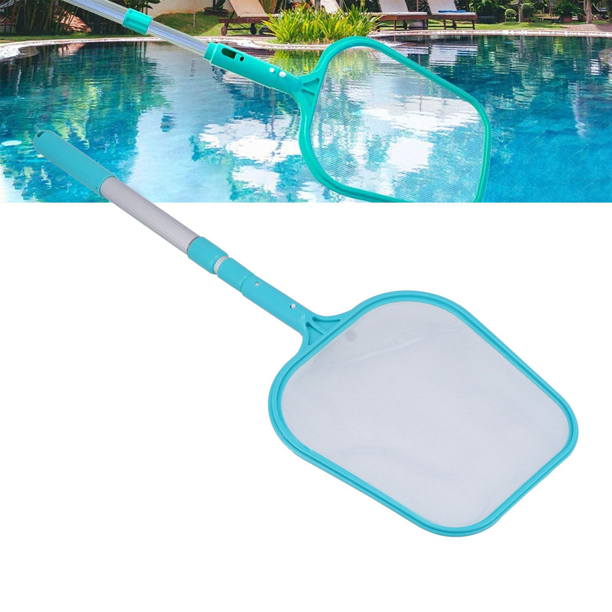 Leaf Skimmer Net Professional Swimming Pool Cleaning Tool Accessories with Telescopic Pole