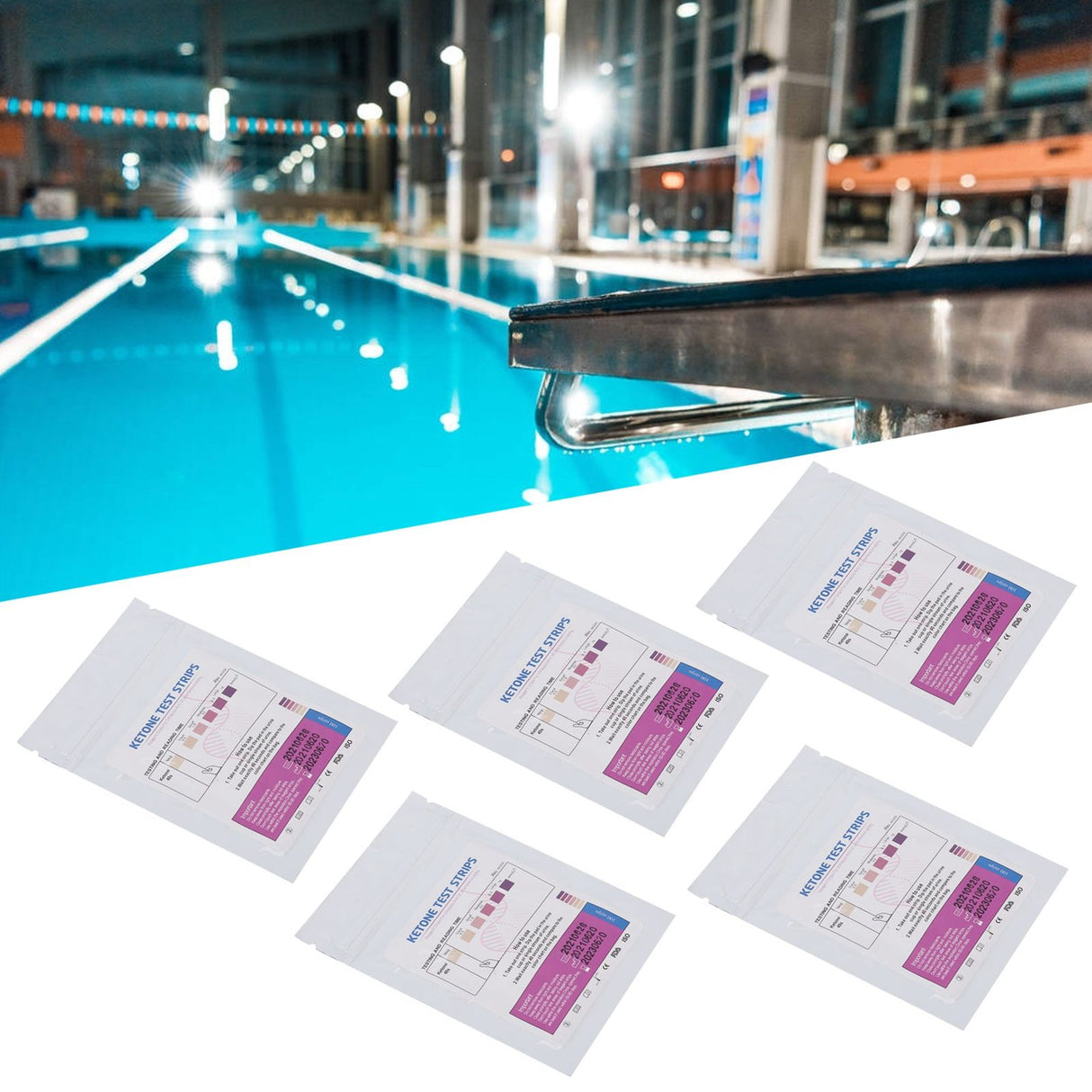 5 Packs Pool Test Strips Fast Detection Easily Read Clear Results Reliable Uric Acid Test Paper for Swimming Pools Spas