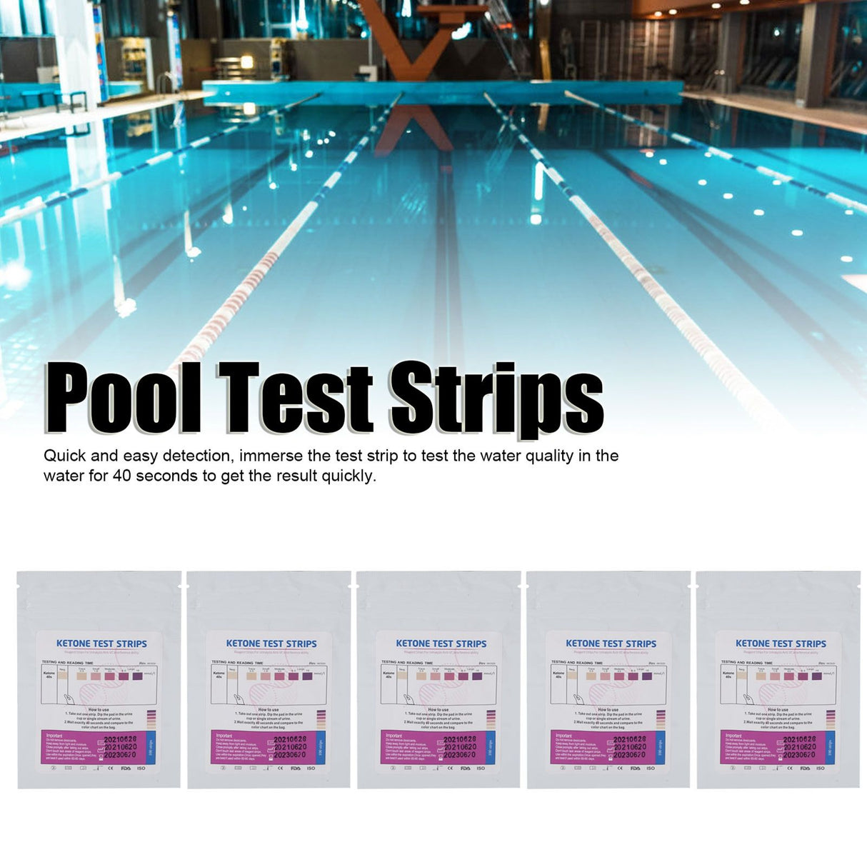 5 Packs Pool Test Strips Fast Detection Easily Read Clear Results Reliable Uric Acid Test Paper for Swimming Pools Spas