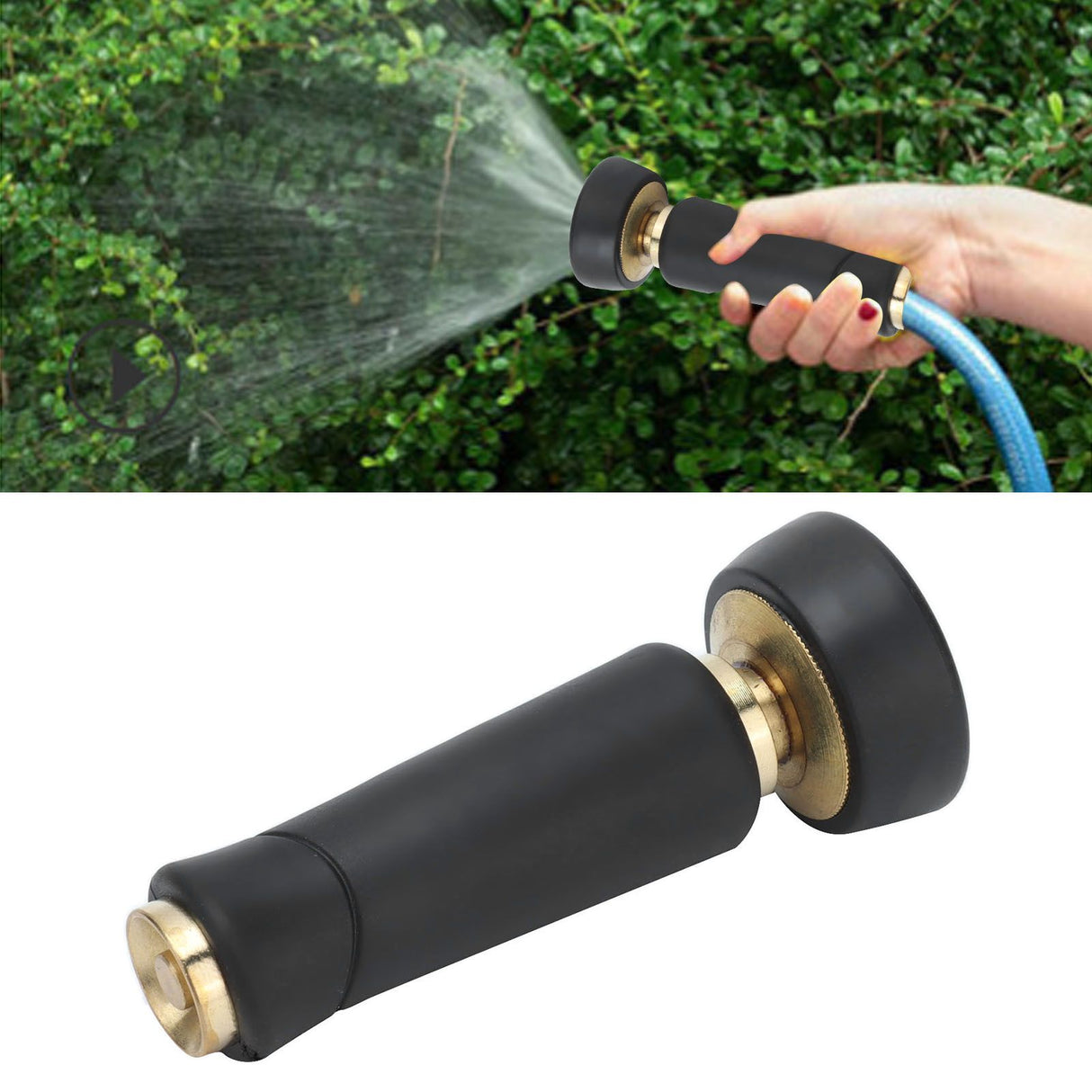 4in Female Thread Garden Hose Nozzle Brass Adjustable High Pressure Car Washing Irrigation Sprayer