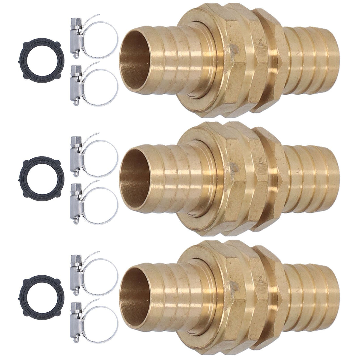 3 Set 3/4in Female Male Thread Garden Hose Repair Connector for 3/4in Or 5/8in Garden Hose Fitting