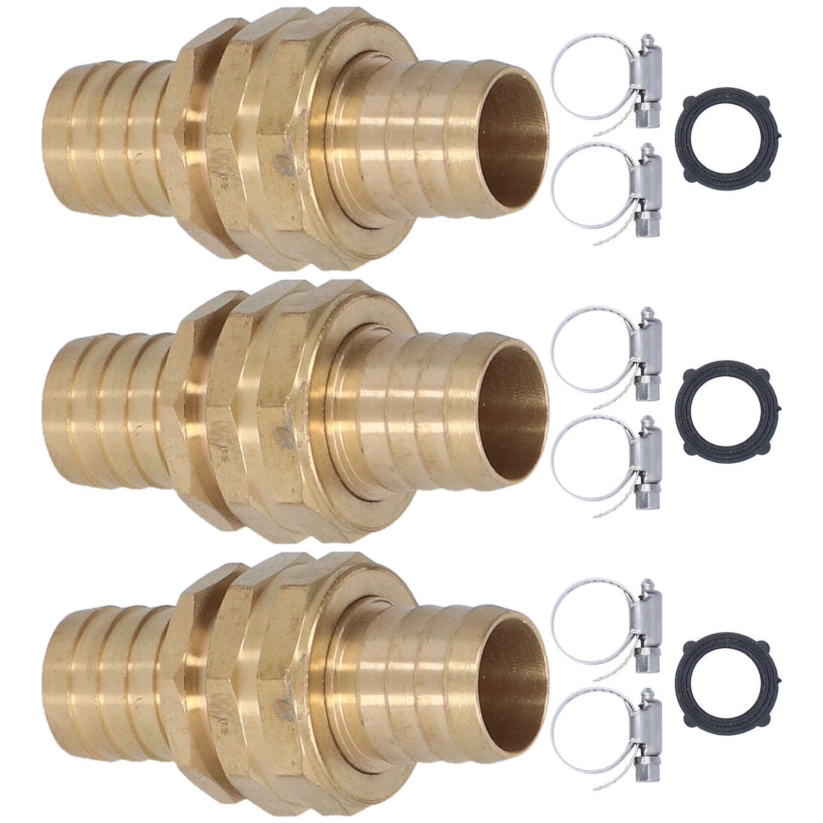3 Set 3/4in Female Male Thread Garden Hose Repair Connector for 3/4in Or 5/8in Garden Hose Fitting