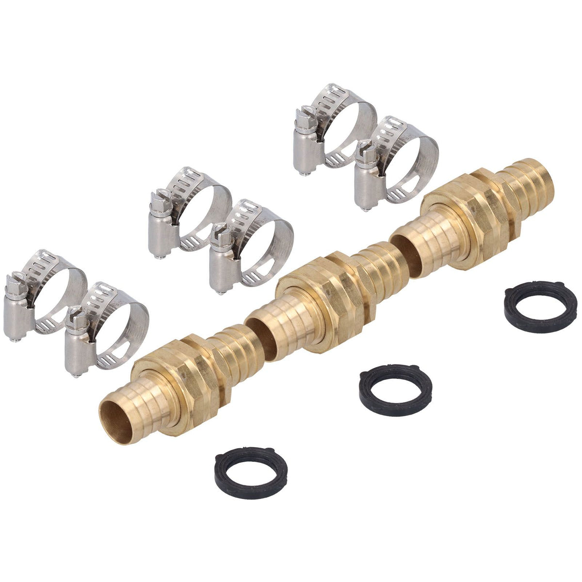 3 Set 3/4in Female Male Thread Garden Hose Repair Connector for 3/4in Or 5/8in Garden Hose Fitting