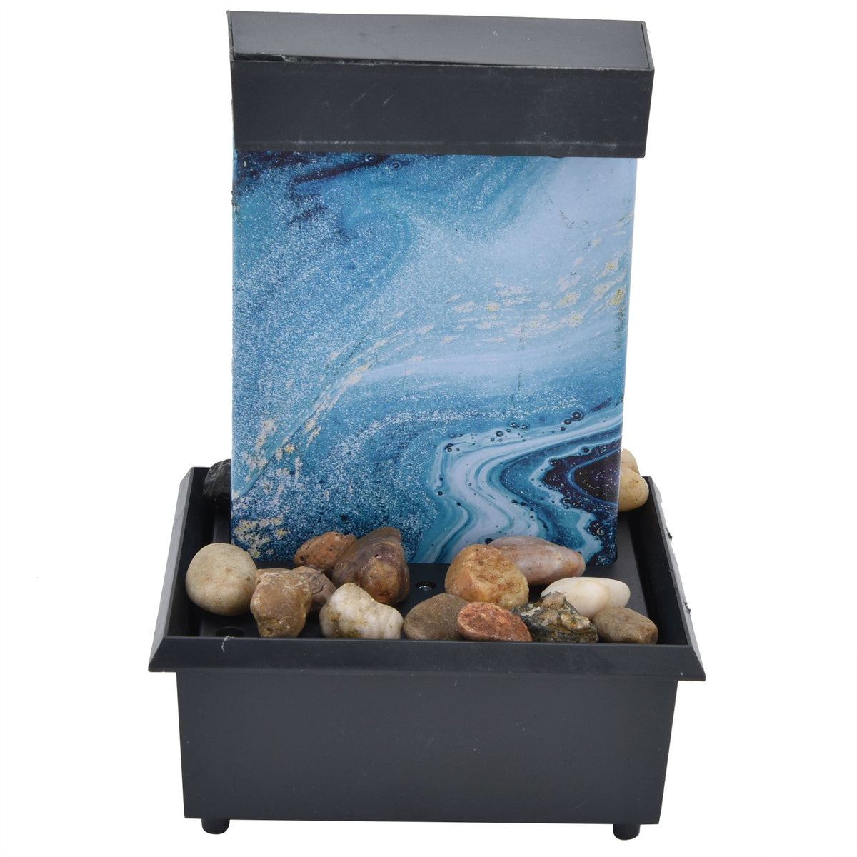 3V USB Marble Water Fountain Ornaments LED Tabletop Fountain with Stones for Home Office Table Decoration