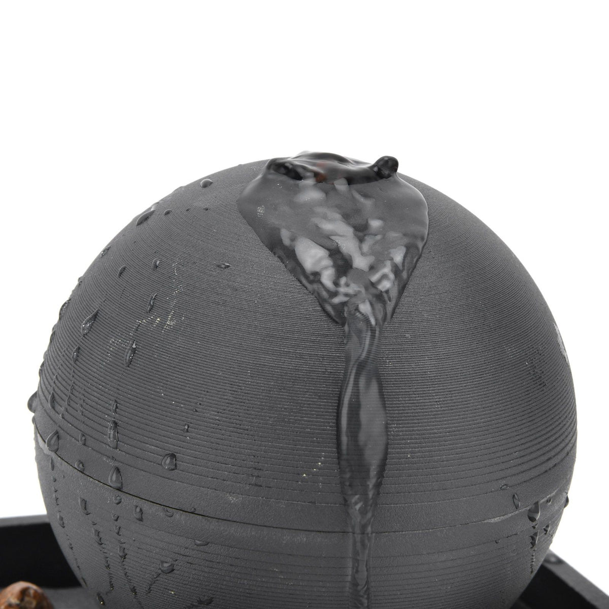 3V USB Indoor Tabletop Ball Fountain with LED Light and Stone Desktop Fountain for Home Office Decor