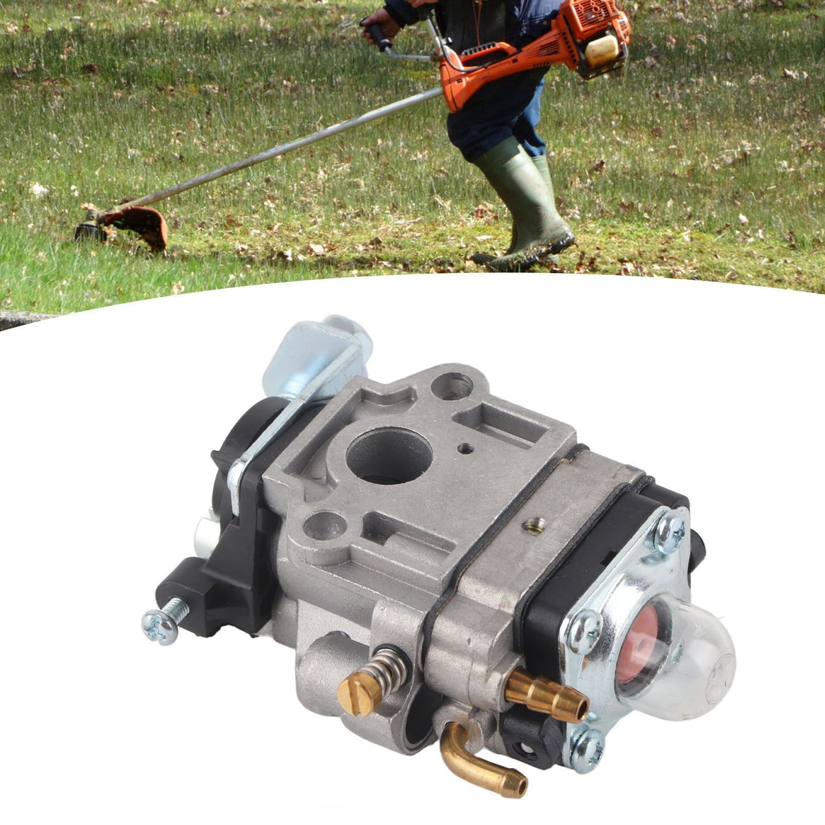 Carburetor Carb 2 Stroke Wear Resistant High Hardness Mower Carburetor Replacement for 33cc 36cc Engine