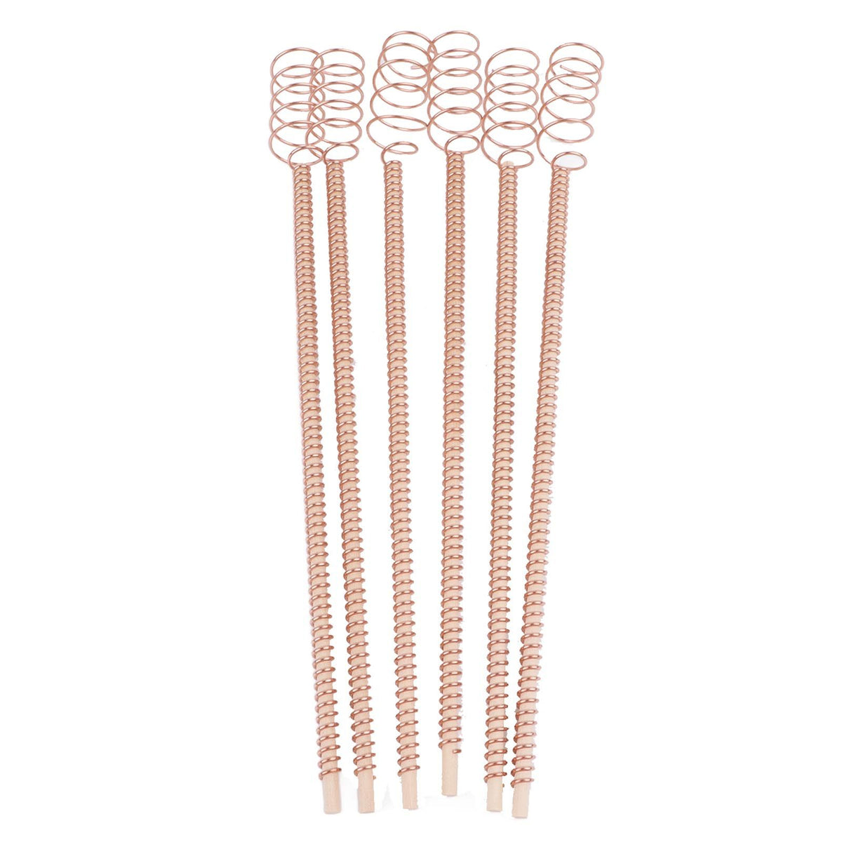 6PCS Electroculture Plant Stakes 12 Inch Natural Wood Stake Wrapped with Pure Copper Coil Gardening Antennas for Growing Garden Plants Vegetables
