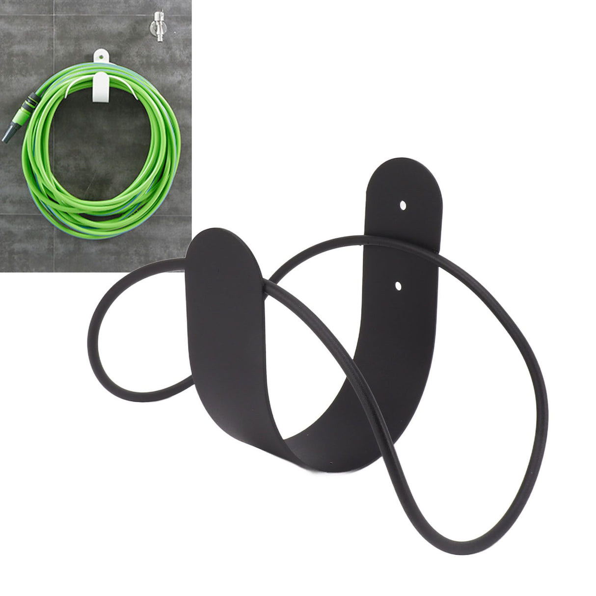 Stainless Steel Garden Hose Bracket Wall Mount Strong Load Bearing Garden Hose Storage Holder Easy To Install Hose Hanger Black