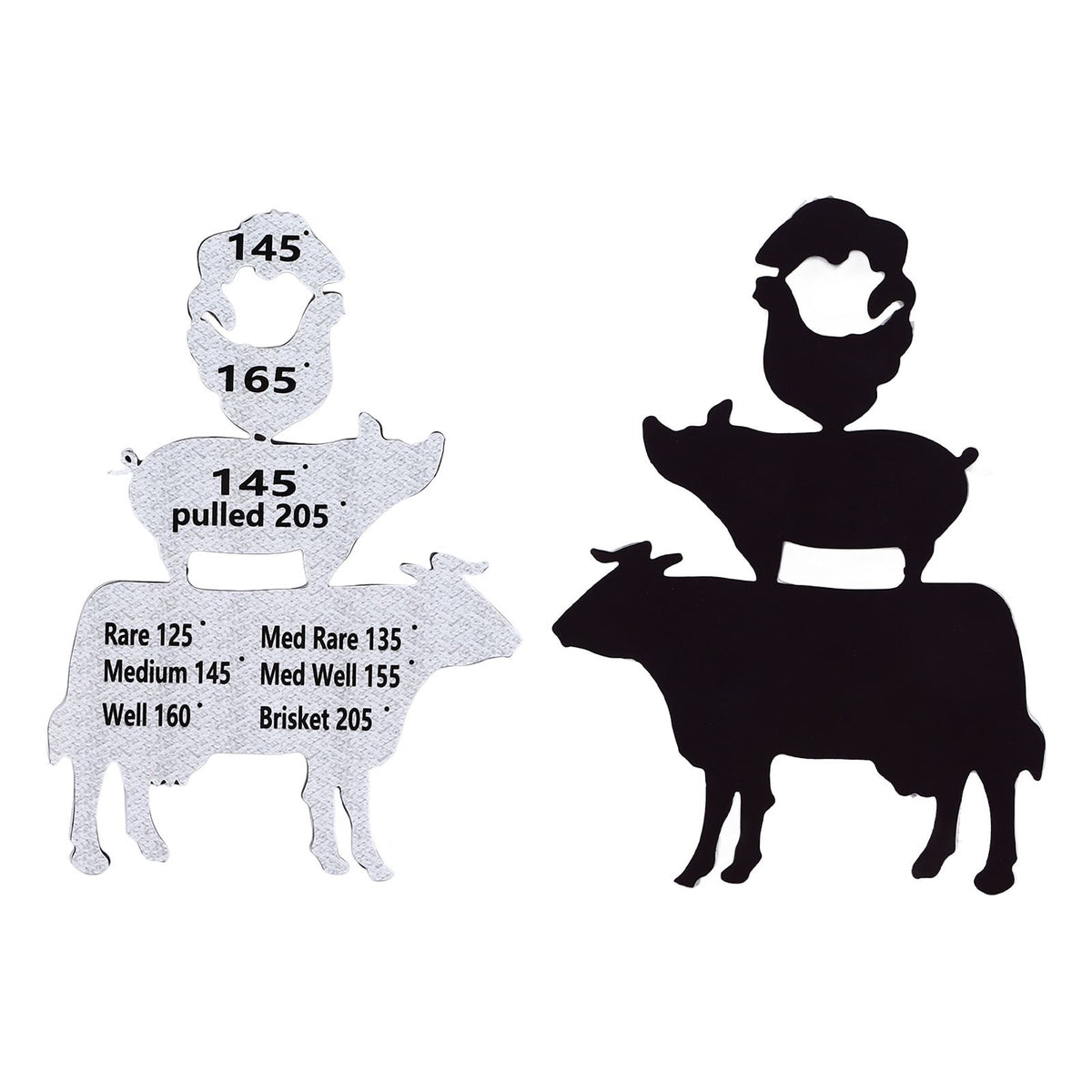 Meat Temperature Magnet Animal Internal Temperature Guide Acrylic Beef Pork Chicken Fish Grill Accessory for BBQ Cooking