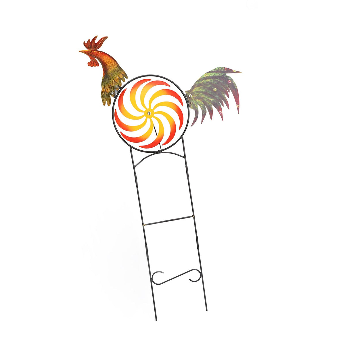 Rooster Wind Spinner Metal Iron Windmill Decorative Cock Wind Sculpture for Outdoor Farm Lawn Yard Patio Garden Ornaments