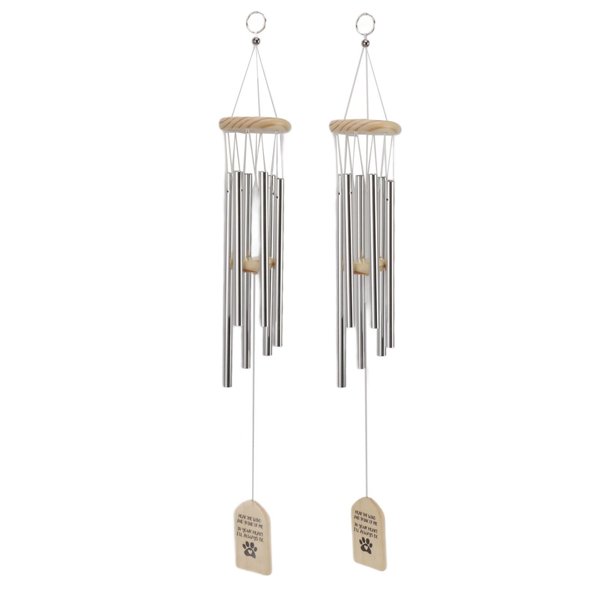 Pet Memorial Wind Chimes Wooden Outdoor Sympathy Wind Chimes Dog Memorial Remembrance Gifts with Thickened Aluminum Tubes for Home Garden Decor