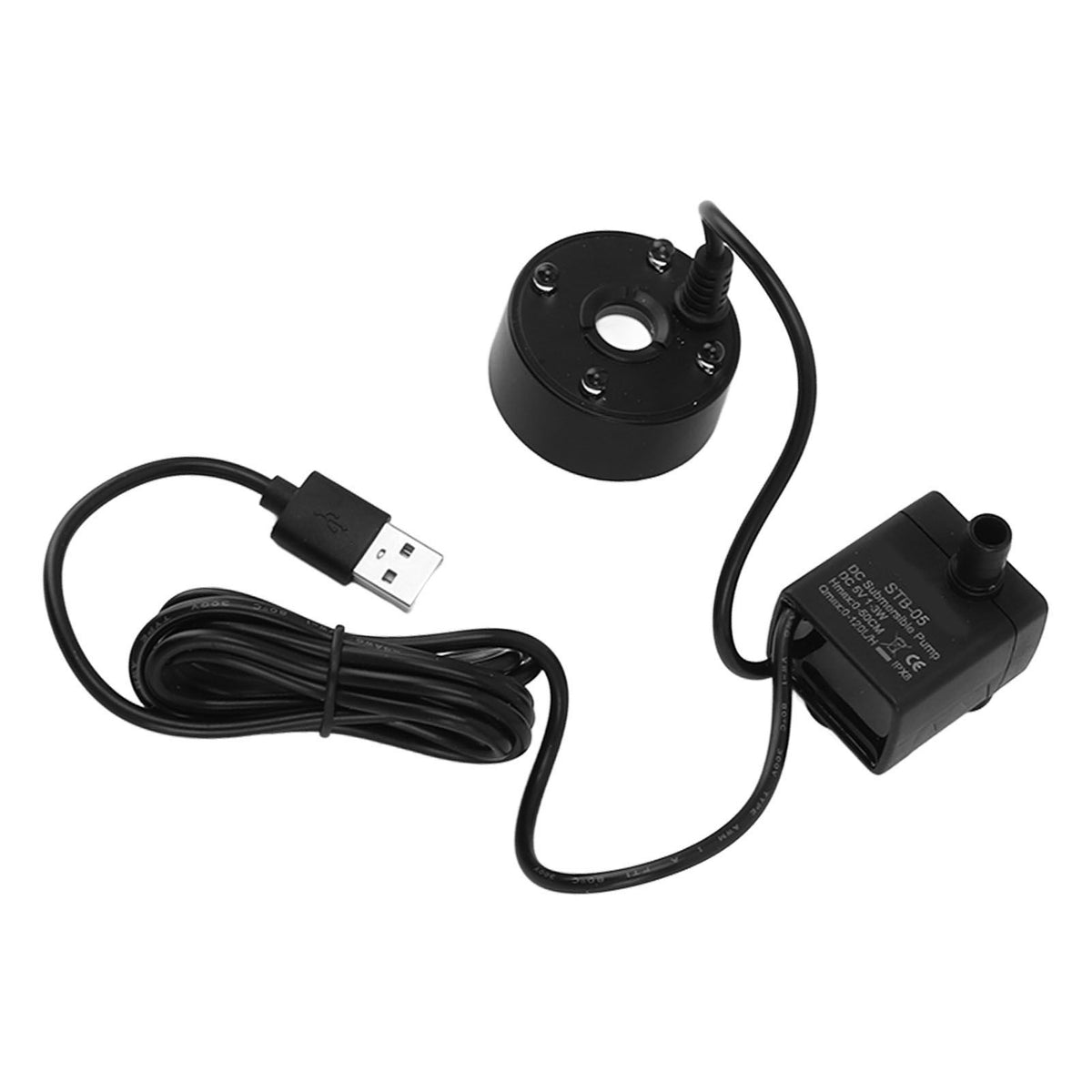 Mist Maker USB Fog Maker with Pump LED Colorful Lighting Fountain Atomizer Humidifier 5V Fog Machine for Pond Garden Office Black