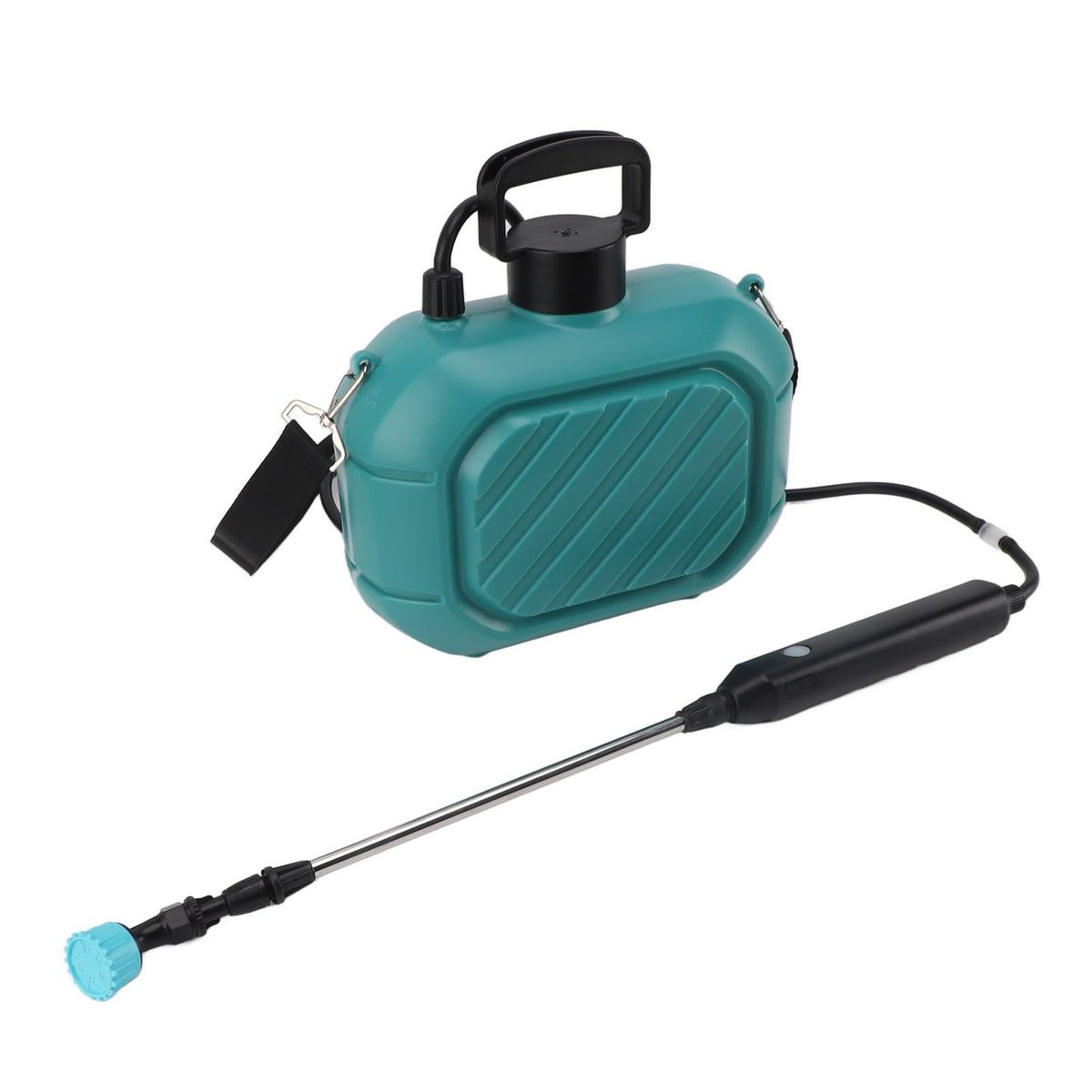 Battery Powered Sprayer 5L Rechargeable Portable Electric Garden Sprayer with Telescopic Wand and Shoulder Strap for Home Lawn Blue