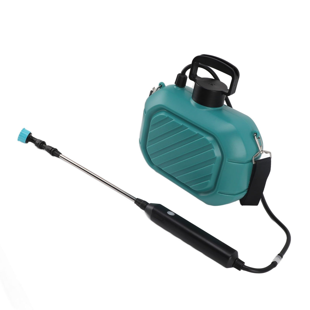 Battery Powered Sprayer 5L Rechargeable Portable Electric Garden Sprayer with Telescopic Wand and Shoulder Strap for Home Lawn Blue
