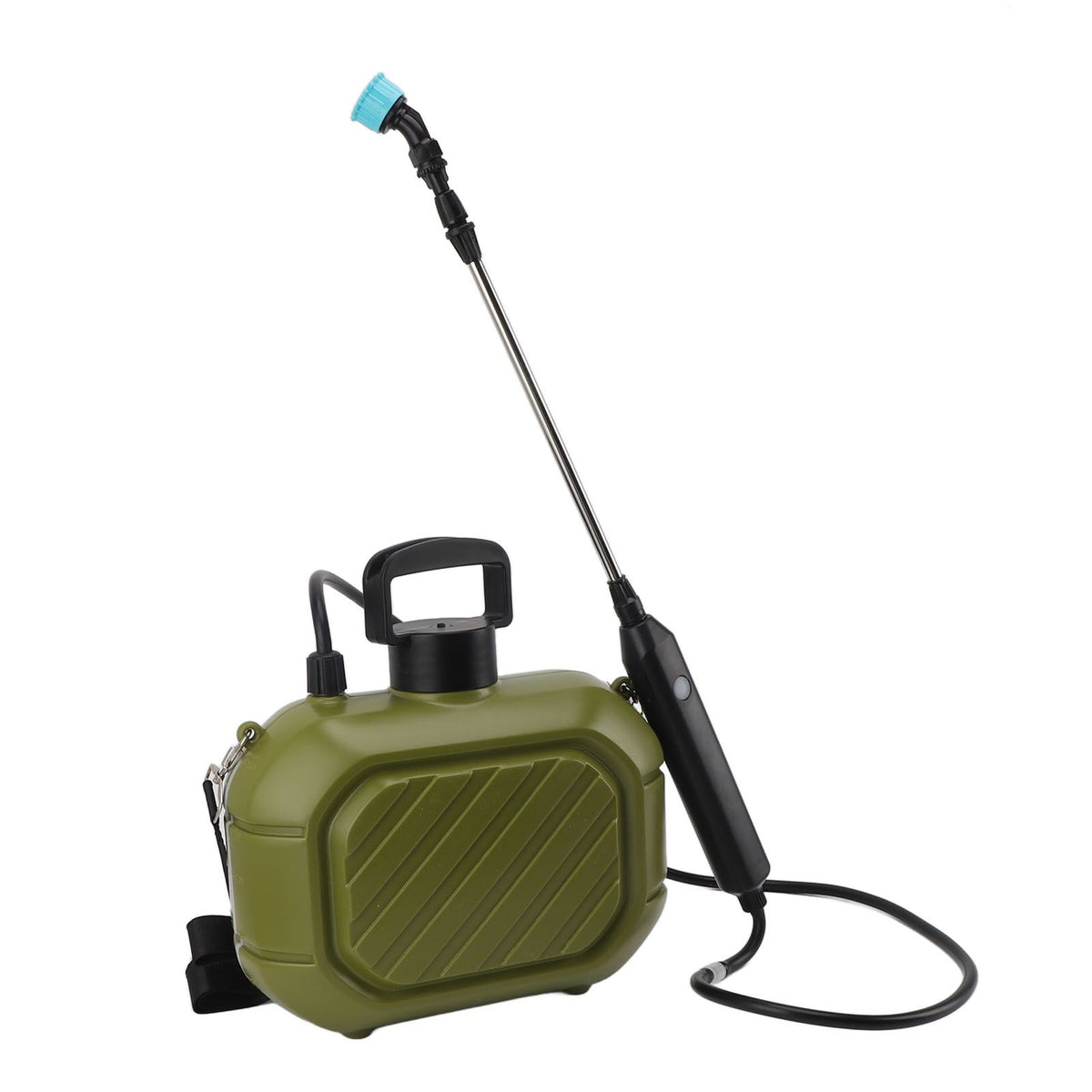 Battery Powered Sprayer 5L Rechargeable Portable Electric Garden Sprayer with Telescopic Wand and Shoulder Strap for Home Lawn Green