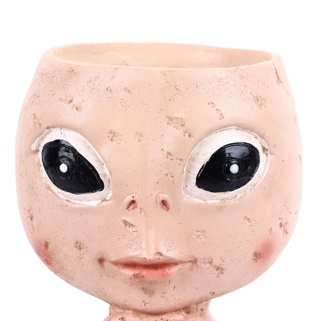 Head Planter Resin Unique Succulent Flower Pot Open Eyed Alien Face Planter Desktop Ornament with Drainage Hole for Indoor Outdoor Decoration