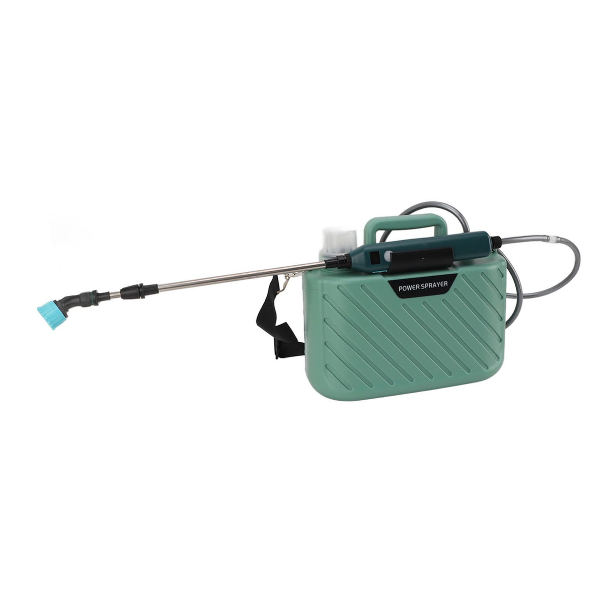 Electric Plant Sprayer Battery Powered 5L with 3 Nozzles Retractable Wand Adjustable Shoudler Strap Garden Sprayer for Lawn Green