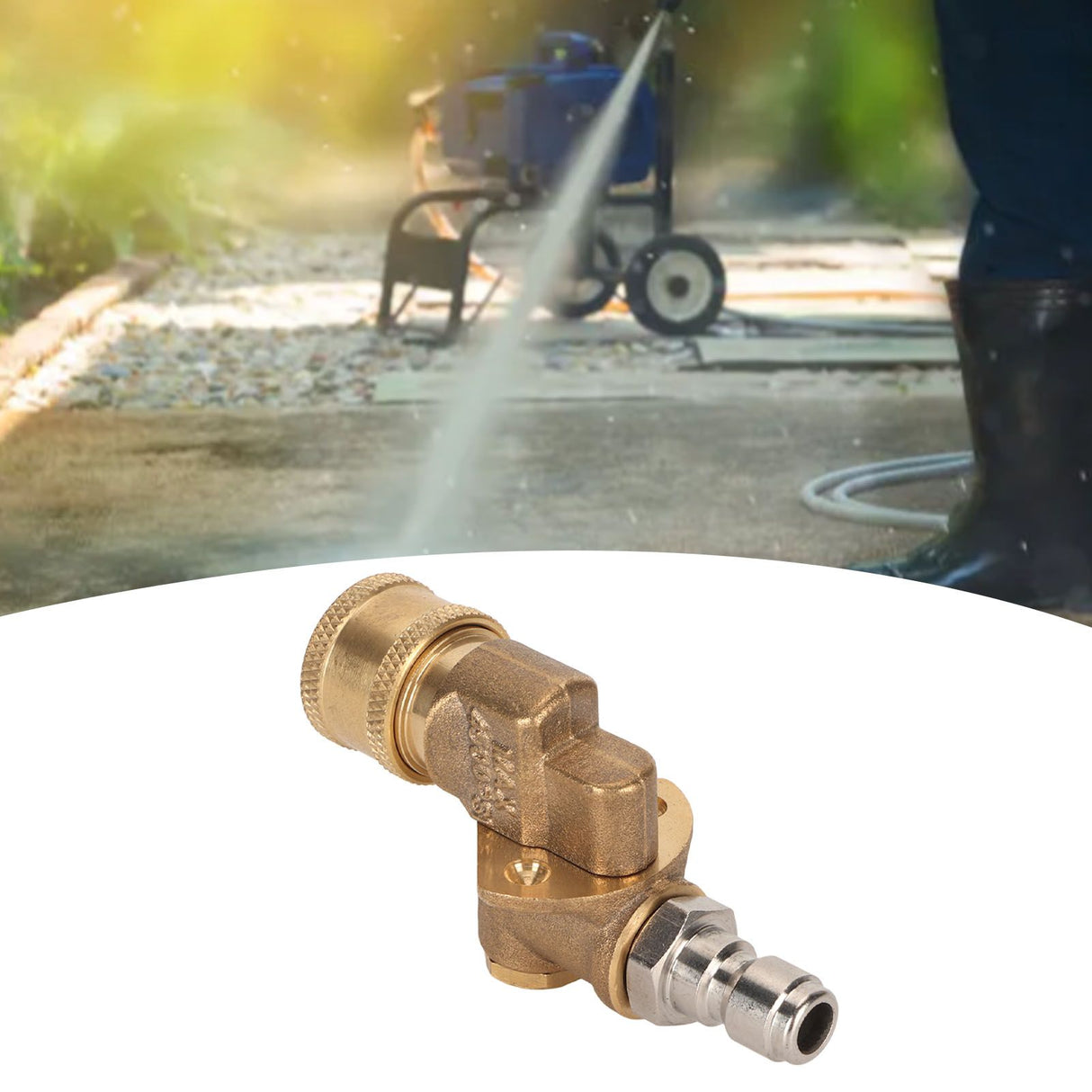 Quick Connecting Pivoting Coupler Attachment 1/4in for Pressure Washer Nozzle Adjustable 4500psi Garden Supplies 5 Level