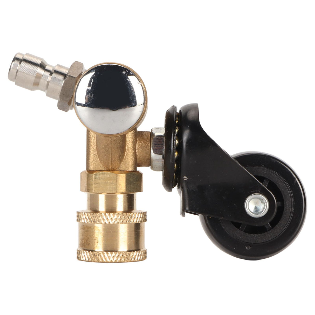 Undercarriage Cleaner Swivel Wheel with 1/4in Quick Connector Brass Pressure Washer Adapter Joint Wheel Attachment for Road Cleaning
