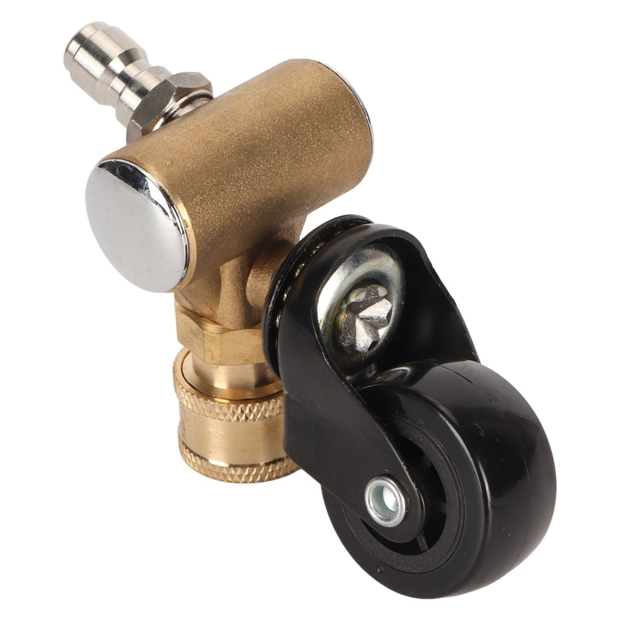 Undercarriage Cleaner Swivel Wheel with 1/4in Quick Connector Brass Pressure Washer Adapter Joint Wheel Attachment for Road Cleaning