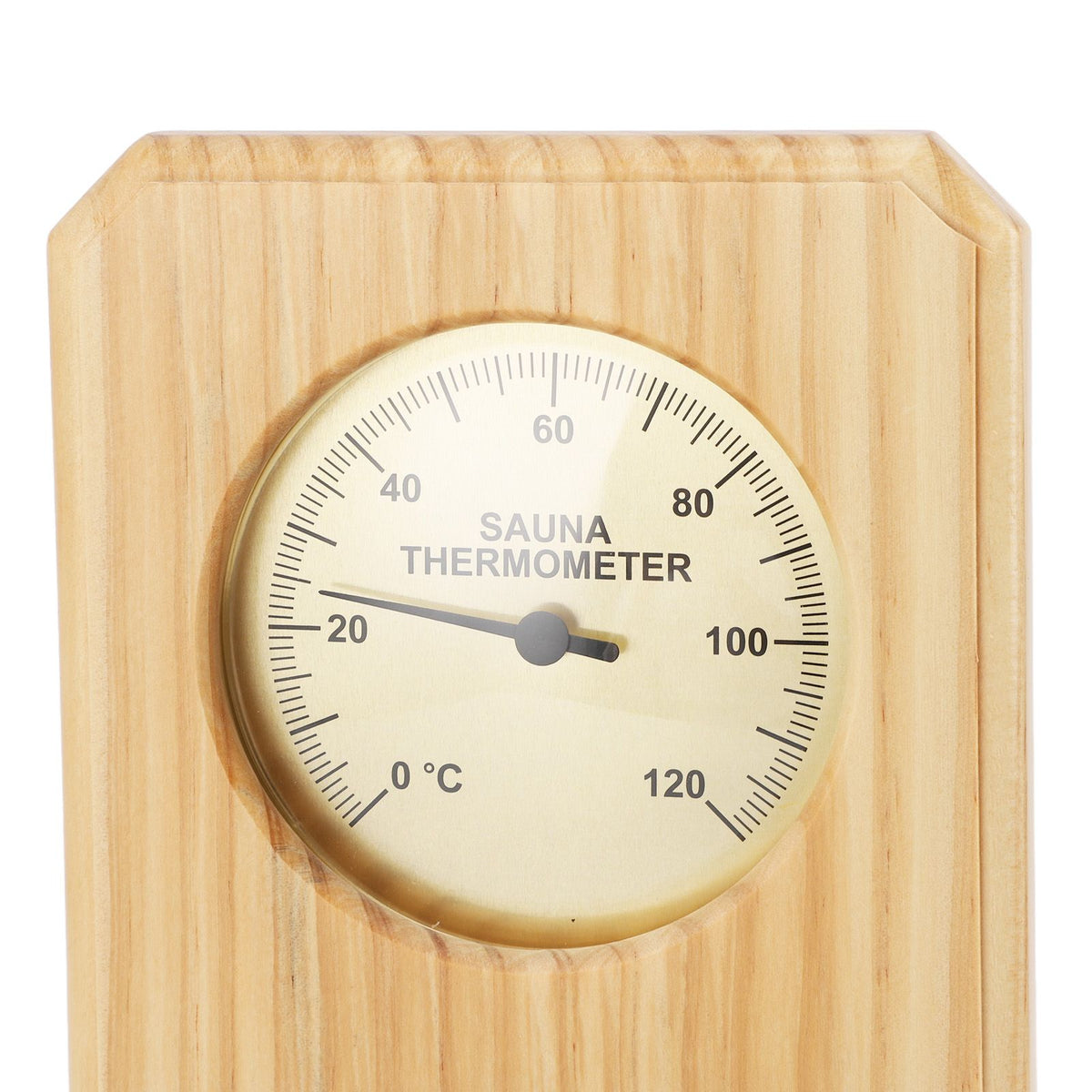 Wooden Sauna Hygrothermograph Golden Plate 0 to 120 Celsius 0 to 100 Humidity Sauna Thermometer for Indoor Family