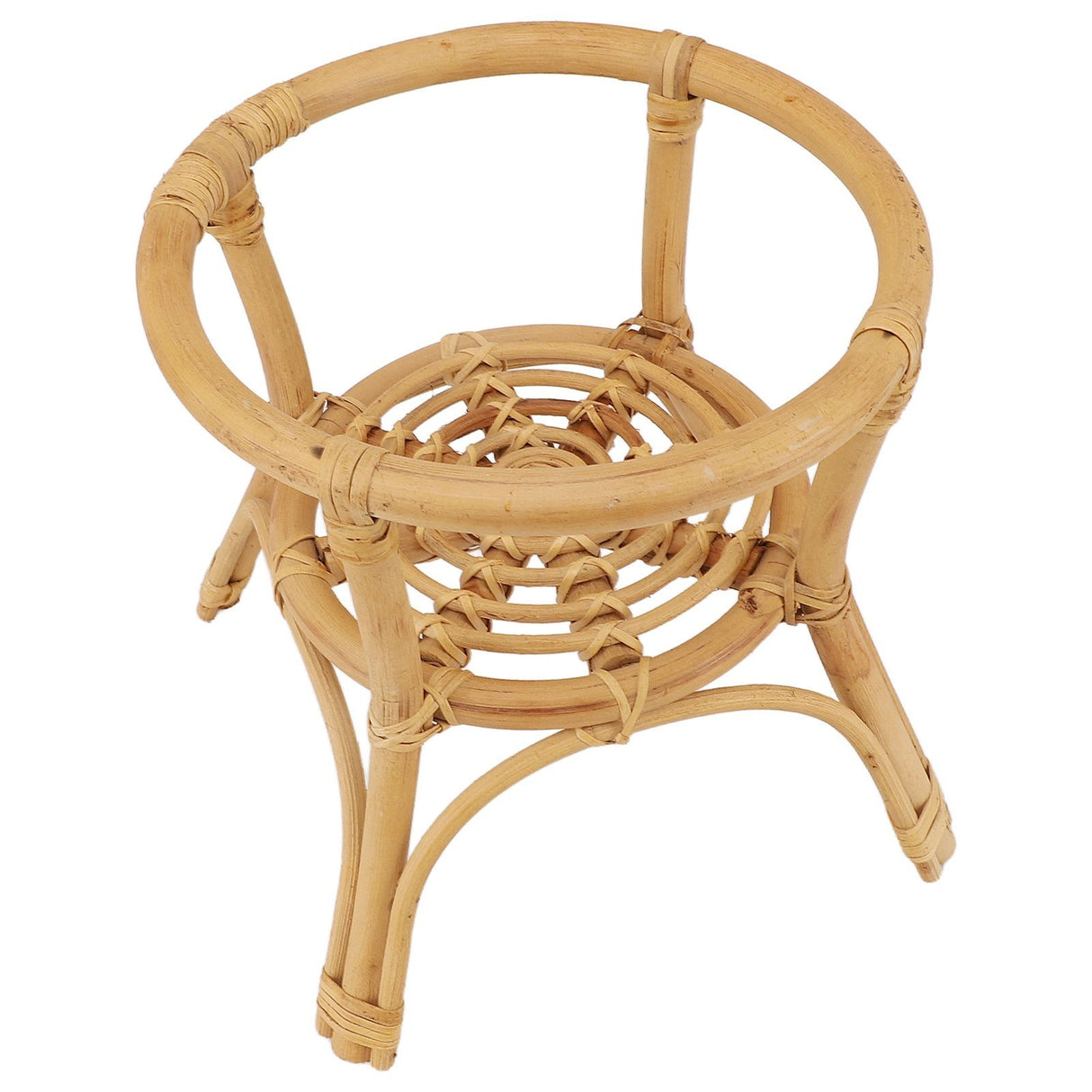 Plant Stand Flower Pot Rack Rattan Minimalist Stable 9.4in Diameter Planter Holder for Indoor Outdoor Garden Patio