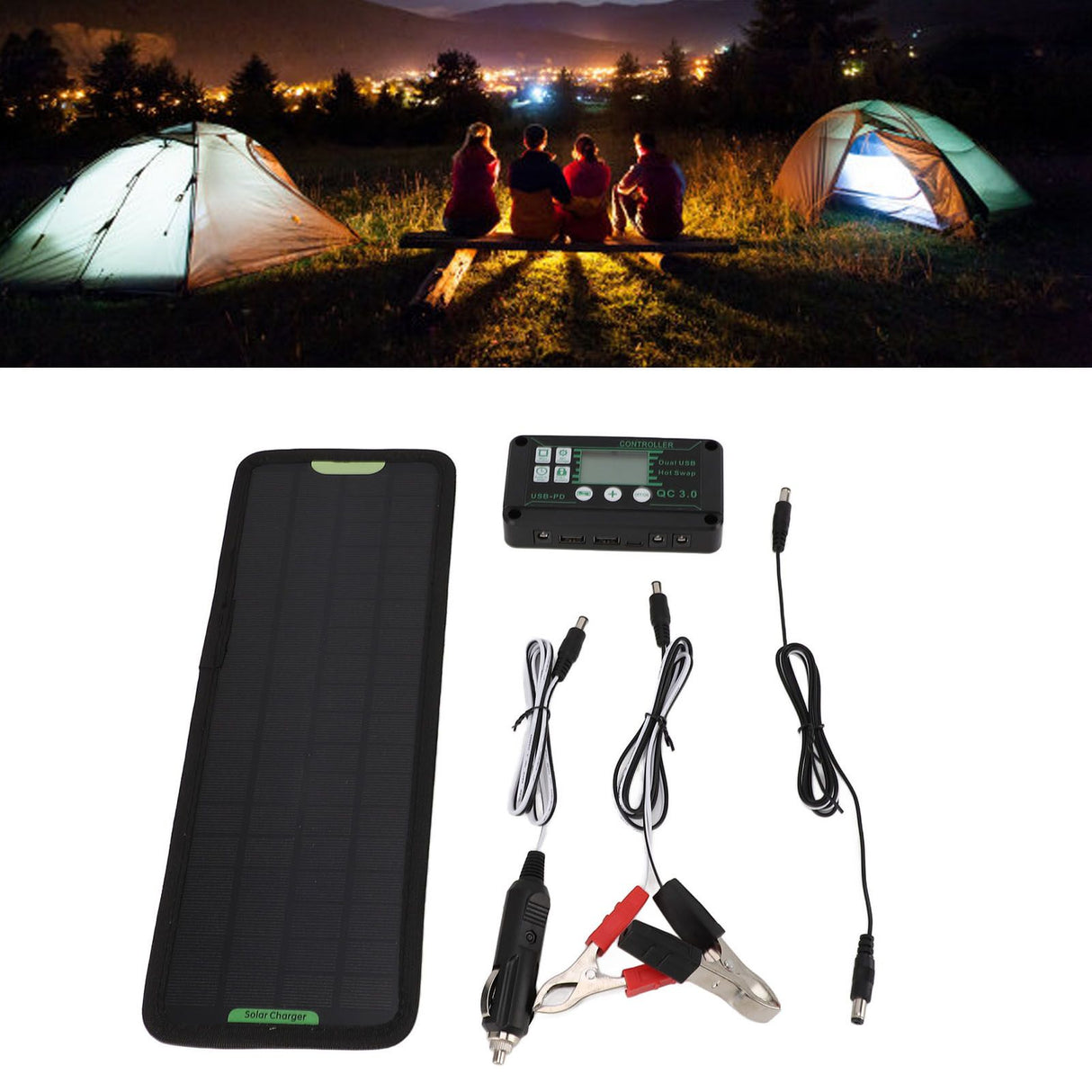 12V 10W MPPT Solar Charge Controller Power Loss Prevention Waterproof 12V Solar Panel Battery Charger Controller Black