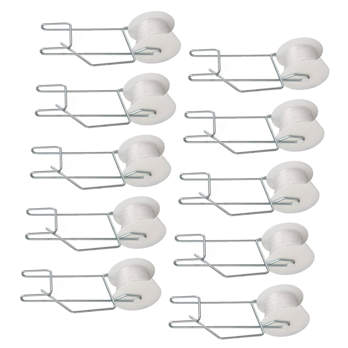 10pcs Tomato Roller Hooks Galvanized Steel Wire PP Heat Resistant Space Saving 15m Twine Vine Crop Trellis Roller Hooks for Cucumber Loofah Grapes