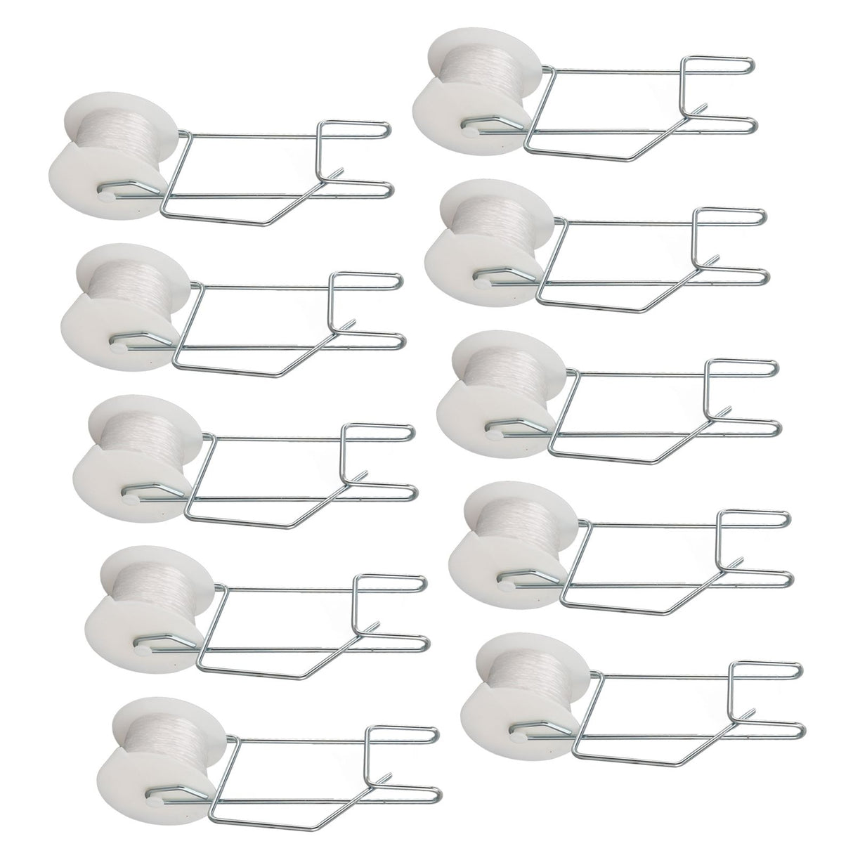10pcs Tomato Roller Hooks Galvanized Steel Wire PP Heat Resistant Space Saving 15m Twine Vine Crop Trellis Roller Hooks for Cucumber Loofah Grapes