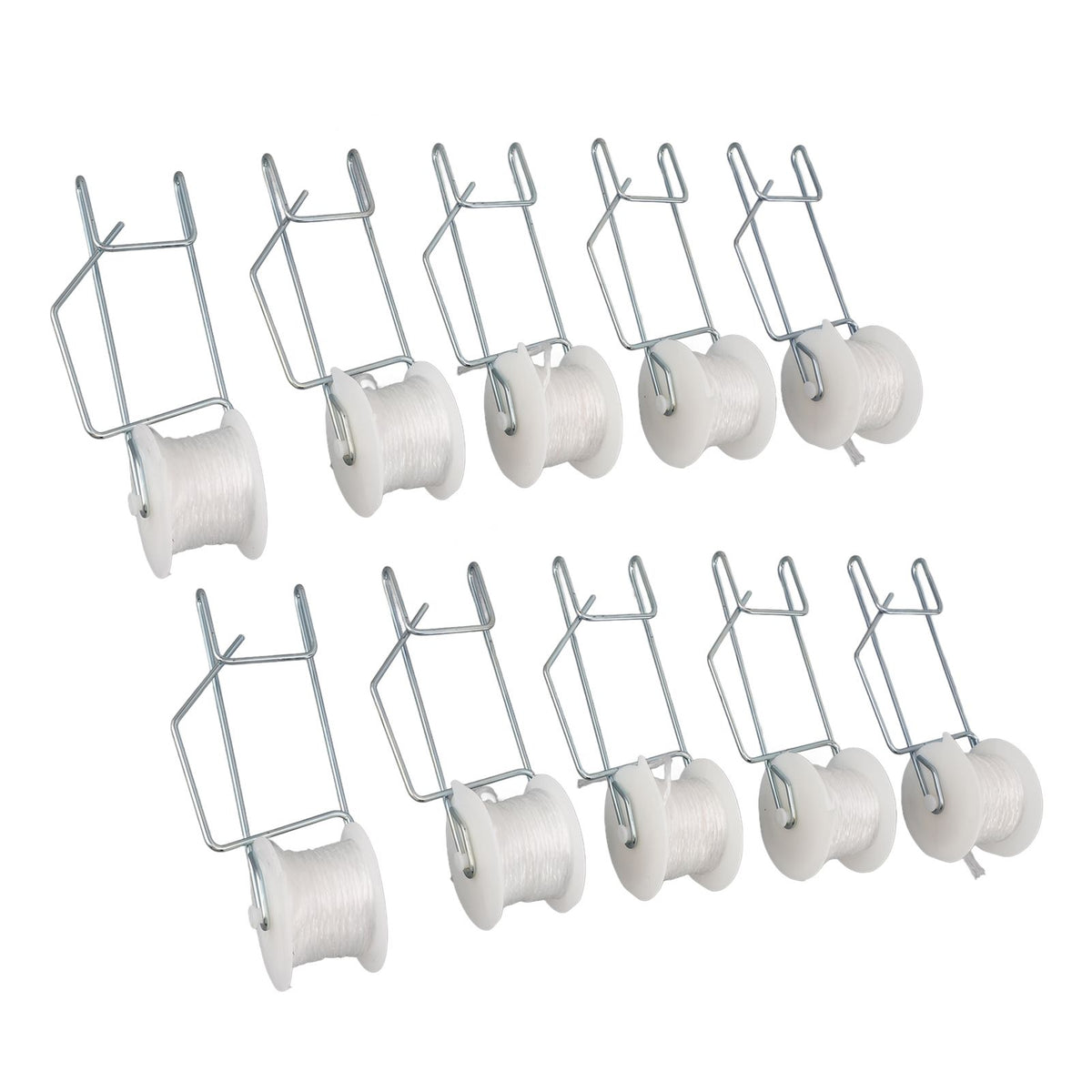 10pcs Tomato Roller Hooks Galvanized Steel Wire PP Heat Resistant Space Saving 15m Twine Vine Crop Trellis Roller Hooks for Cucumber Loofah Grapes