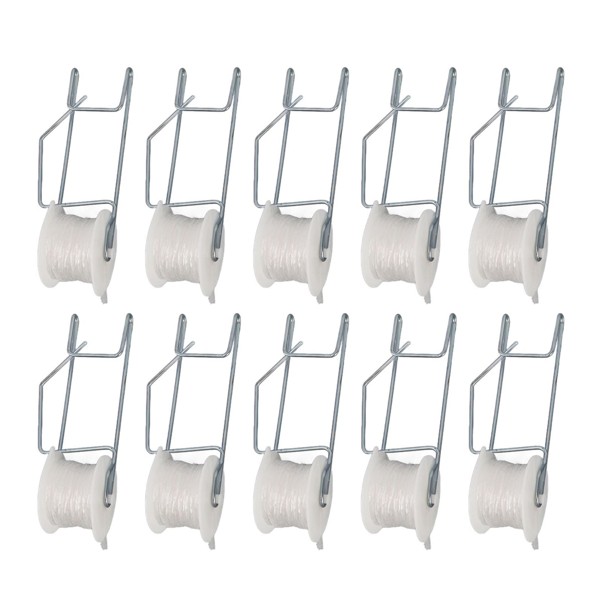 10pcs Tomato Roller Hooks Galvanized Steel Wire PP Heat Resistant Space Saving 15m Twine Vine Crop Trellis Roller Hooks for Cucumber Loofah Grapes
